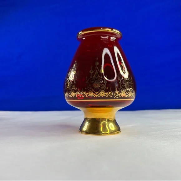 Red Vecchia Murano Art Glass Vases - 5” tall - 24k gold leaf - Picture 5 of 6